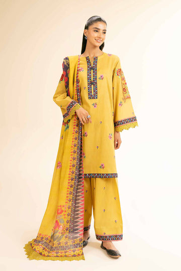 Nishat Linen 3 Piece - Printed Embroidered Suit - 42501306 Online Shopping